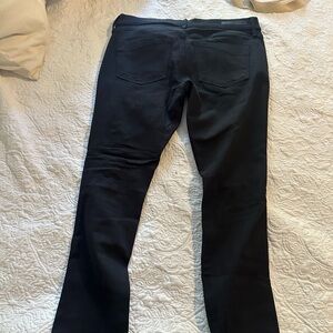 Express Women's Black Boot Cut Jeans w/ distressed knees and thigh on front!